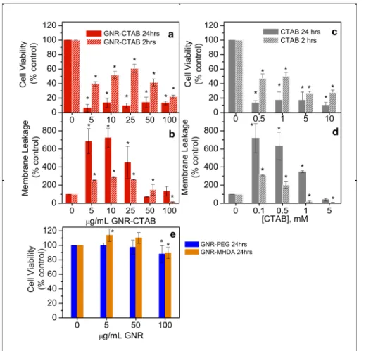 Figure  2.  Cell  proliferation  following  a  24  h  and  2  h  treatment  with  GNR-CTAB