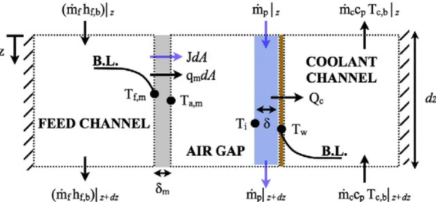 Fig. 4  An integral control volume of a computational cell for the AGMD model from [6]