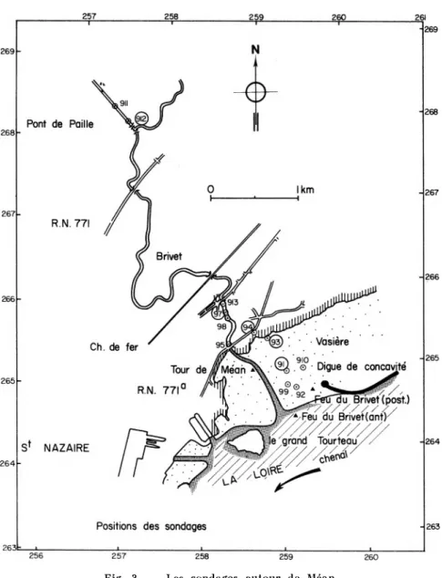 Fig.  3.  —   Les  sondages  autour  de  Méan.