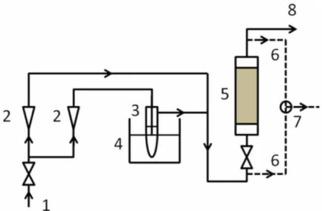 Table 2. Experimental conditions used to carry out the breakthrough curves.