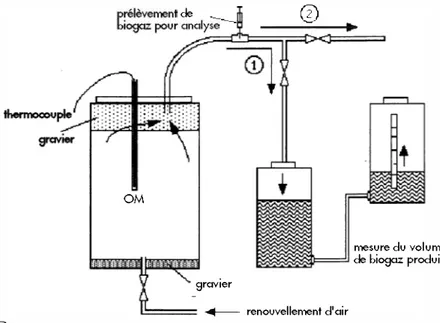 Figure  1  :  Schéma  des  réacteurs  et  des dispositifs de mesure de la  tempé­