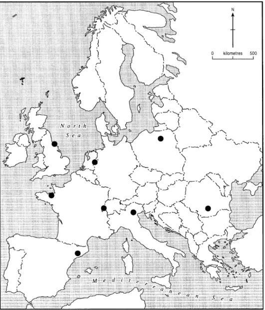 Fig. 1. Location of the NICOLAS study sites.