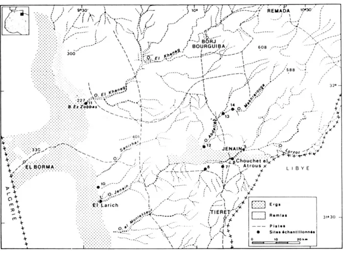 Fig. 3  -  SITES DE L'EXTRÊME-SUD TUNISIEN. 