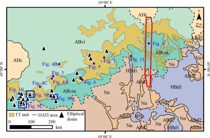 Figure  2.  Background  geological  map  is  ‘US  Geological  Survey  Sci.  Inv,  Map  2888’  by  Tanaka  et  al.,  2005