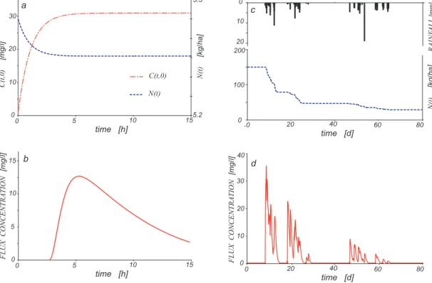 Fig. 3. Parallel transport: (a) Resident concentration C A