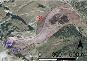 Fig. 13. Felik Landslide (AD 1936). The phenomenon area has been drawn through the integrated usage of the historical data (ID of file 514) and the photo-interpretation.