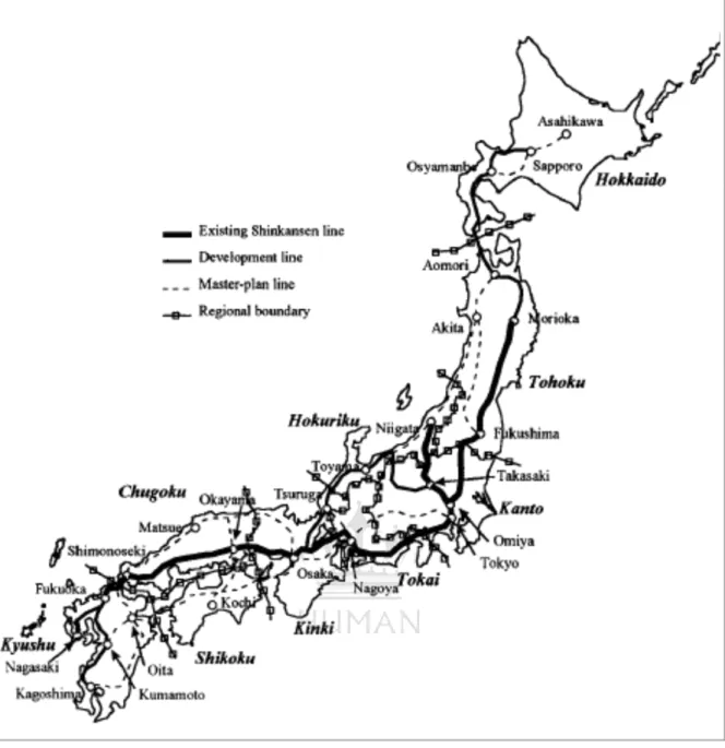 Figure 4: Shinkansen Network Scheme (1999) 