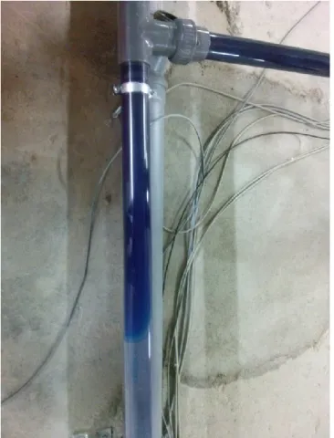 Figure 13: Contamination front (blue tracer colour) 