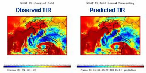 Fig. 9. An example of neural prediction vs observed TIR field.