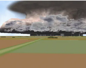 Fig. 1. Two users of the virtual storm, nearing the tornado within the CAVE™ environment.