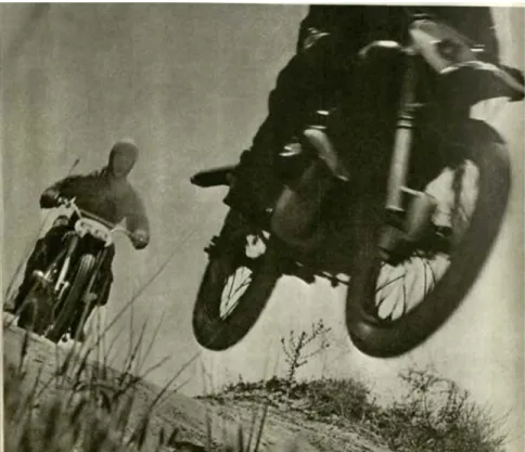 Figure 3: L. Ustinov and D. Khrenov, Motocross, black-and-white photograph, Sovetskoe foto no