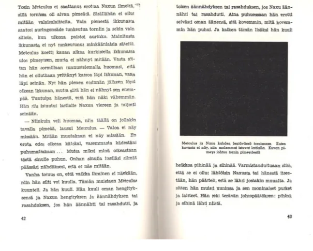 Fig. 7. The dark tower in Olenko minä nyt kuussa? (Karumo 1944, 42–43). 