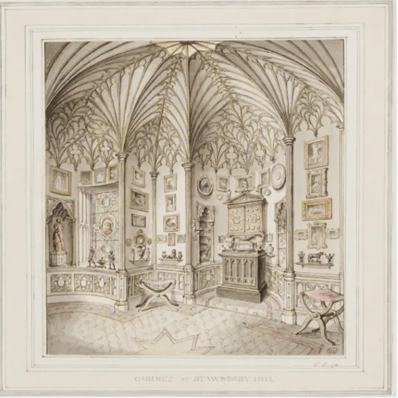 Fig. 6. Cabinet at Strawberry Hill, E. Edwards, 1781 