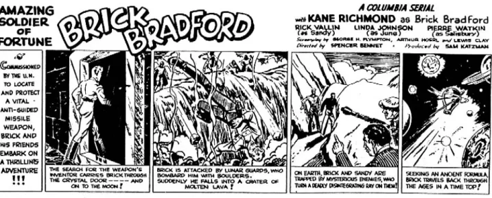 Figure 6 : Strip accompagnant l’adaptation de Brick Bradford en serial, 1948.