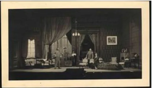 Figure 4: Hendrik Ibsen, Hedda Gabler, 1929, with Jan Sykora, Hanus Malimanek and Hana Melockova, 1929,  22,30 cm x 12,90 ©Divadelný ústav /Theatre Institute Bratislava