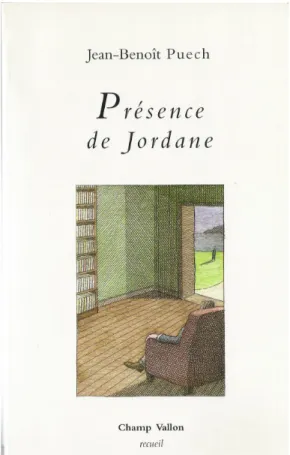 Fig. 5 – Page de couverture de Jean- Jean-Benoît   Puech,  Présence   de   Jordane,  Seyssel,   Champ   Vallon,   « Recueil »,  2002