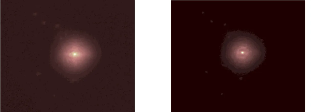 Figure 4: Long exposure PSFs of the non-modulated (left) and modulated (right) pyramid closed loop performance using P-CuReD on the LOOPS bench.