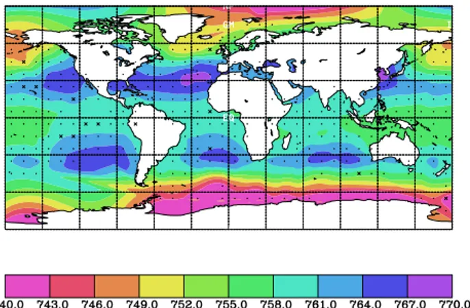 Fig. 11. Composite map of SLP for January corresponding to non- non-wet years according to the pattern January (CAN).