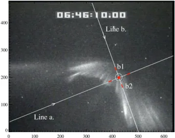 Fig. 5. An image from the camera from 06:46:10 UT, north is up- up-ward and east is to the left