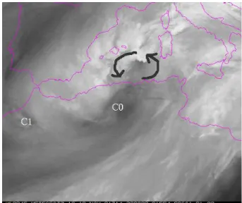 Fig. 2. Normalised Water Vapour METEOSAT7 image on 10 November 2001 at 22:00 UTC. EUMETSAT source.