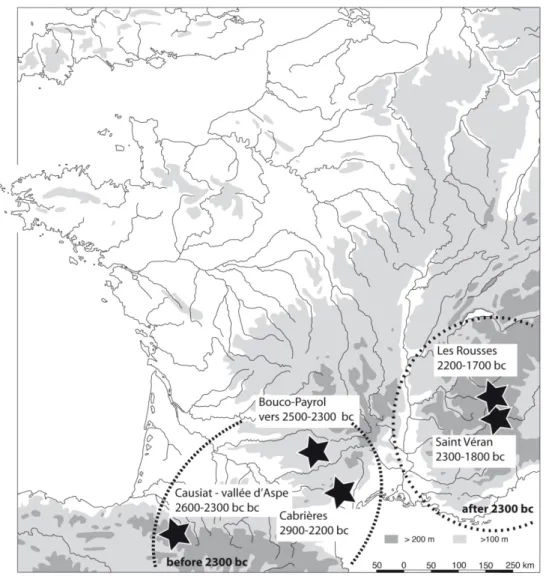 Fig. 1: Late neolithic and early Bronze Age mining complexes. 