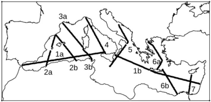 Table 1. Comparison of temperature errors ( ◦ C) in the assimila- assimila-tion run, computed for the whole basin and layer L1 using sampling strategy T7, with different initial conditions