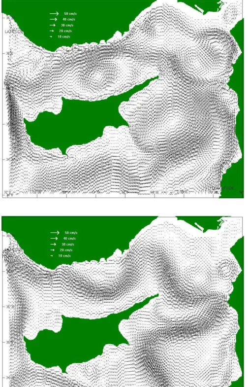 Fig. 7c. CYCOM circulation at 30 m, for June of the second year of the  cli-matological run.