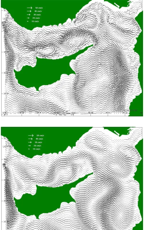 Fig. 7a. CYCOM circulation at 30 m, for February of the second year of the climatological run.