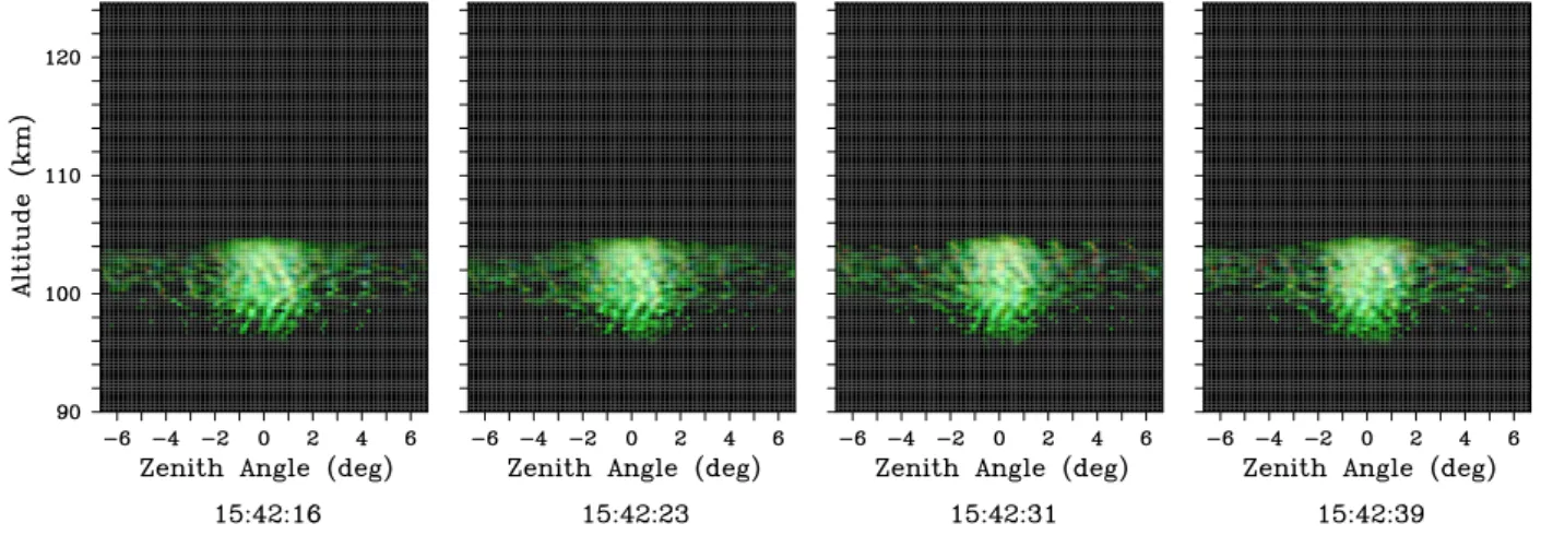 Fig. 2. Images of daytime large-scale waves observed on 7 November 2000. No shear is evident in the flow here.
