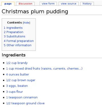 Figure 2 : Example of a W IKI T AAABLE recipe.