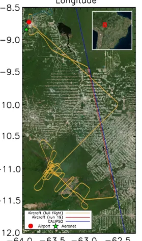 Figure 1. Yellow line: full flight track of the BAe-146 aircraft on 20 September 2012 (flight B737)