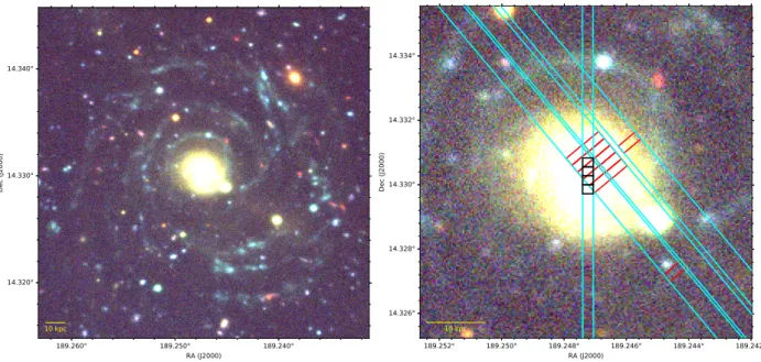 Fig. 1. Left: Colour composite image of Malin 1 from the CFHT-Megacam Next Generation Virgo cluster Survey (NGVS, Ferrarese et al