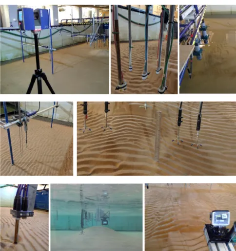 Fig. 4.  Instruments used during MODEX (from left to right). Top row: Laser scanner, Ultrasonic     altimeters and the two RPS scanners