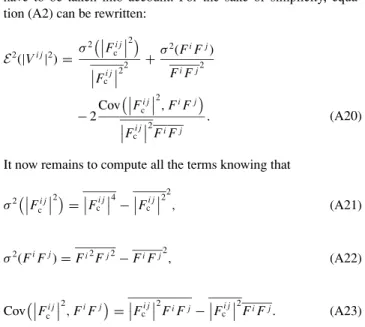 Table A1. Coefficients of the fourth-order statistics of the coherent and photometric fluxes: (a) | F c i j | 4 and F i 2 F j 2 ; (b) | F c i j | 2 F i F j .