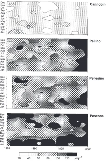 Fig. 5. Seasonal and interannual variations of NO 3  concentrations in rivers