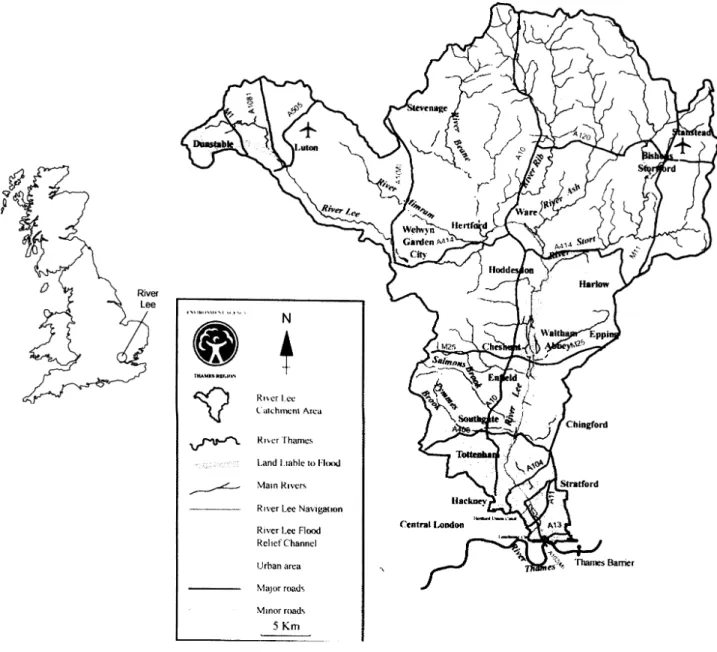 Fig. 2. River Lee atachment area (source Environment Agency, 1997)