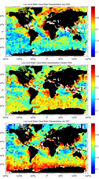 Fig. 6. Monthly mean water cloud extinction coefficient (1/km) at various longitude/latitude boxes.