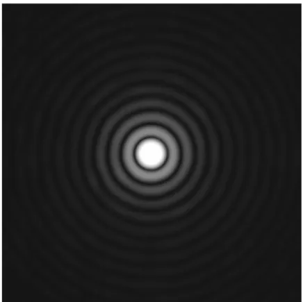 Figure 12. In-focus PSF over 18 mm aperture. The data here is the sum of 1000 registered camera frames, resulting in a very low SNR image with high dynamic range