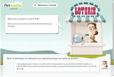 Figure 2 presents the Lottery 6/49 home page, where students were asked to  play and test some ideas.