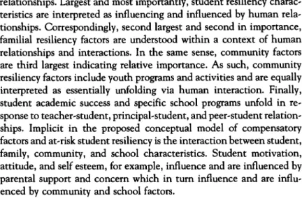 FIGURE  1.  A  model  of compensatory factor  influence  on  at-risk  student resiliency 