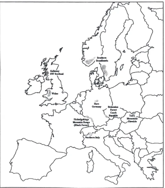 Fig. A1.1. Location of the regions of Europe included in the RECOVER:2010 project