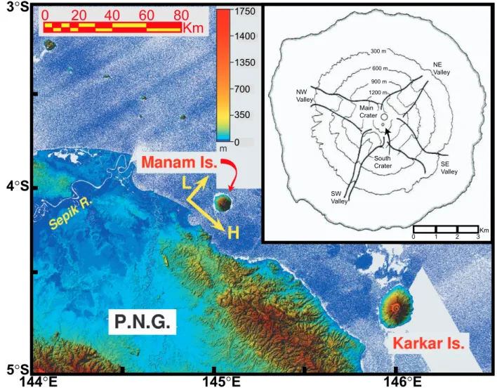 Fig. 1. Location map of Manam Island, off the northeast coast of Papua New Guinea (P.N.G.)