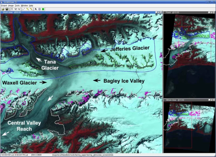 Fig. 7. Tana Glacier and Surging Bering Glacier System divide.