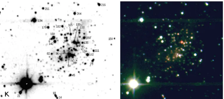 Fig. 3. a) K frame of the Sh 219 field. The frame size is 3. 0 35 × 2. 0 8. North is up, east is to the left