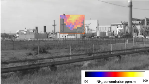 Figure 6 shows a typical 2-D measurement plane where the NH 3 concentrations are expressed in ppm.m for each of the 187 pixels