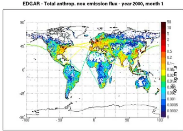 Figure 12 : émissions globales de CO 2  du  modèle EDGAR 