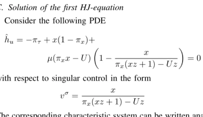 Fig. 7. Final construction of the characteristic field for the 2nd HJ-equation