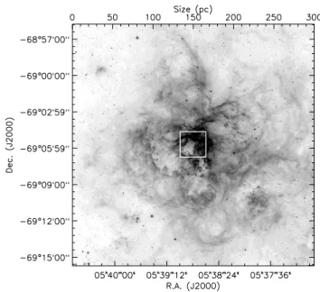 Figure 1. Hα image taken at the T80-South telescope during comissioning of its wide-field camera, with images with a field of view of 1.4 × 1.4 degree 2 