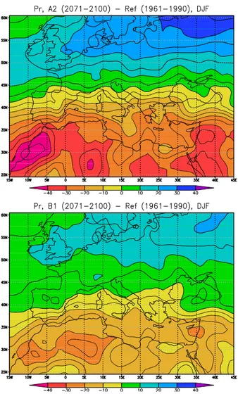 Figure 3 shows the synoptic signal of the ERA-40 (ECMWF Re-Analysis, Simmons and Gibson, 2000) and of the CTR simulation