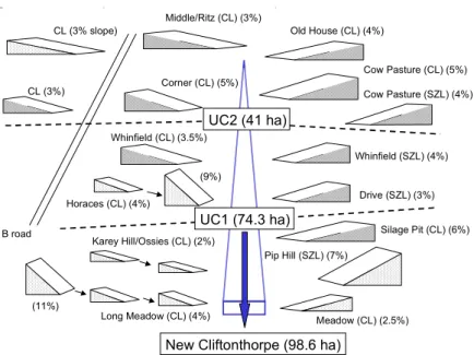 Fig. 4. Model conceptualisation of the New Cliftonthorpe catchment